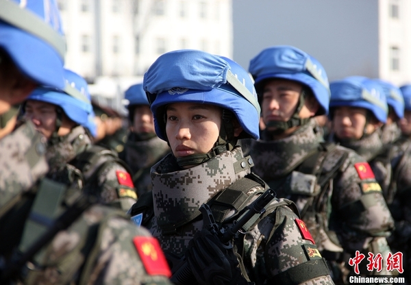 soldado china en una misión de mantenimiento de paz